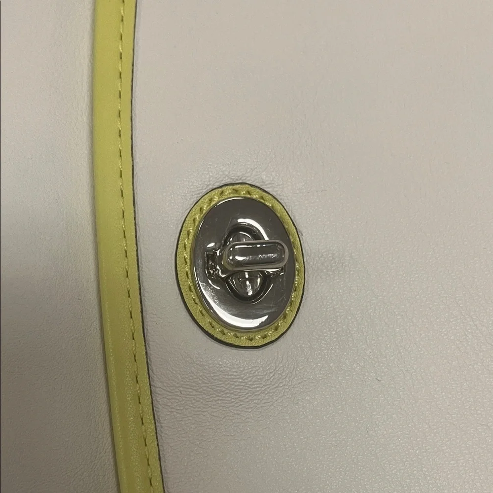 Coach White and Yellow Clutch / IPad bag